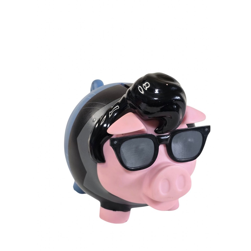 Old Navy Rock Star Piggy Bank 2013 Elvis Inspired Pompadour Sunglasses Pink Blue